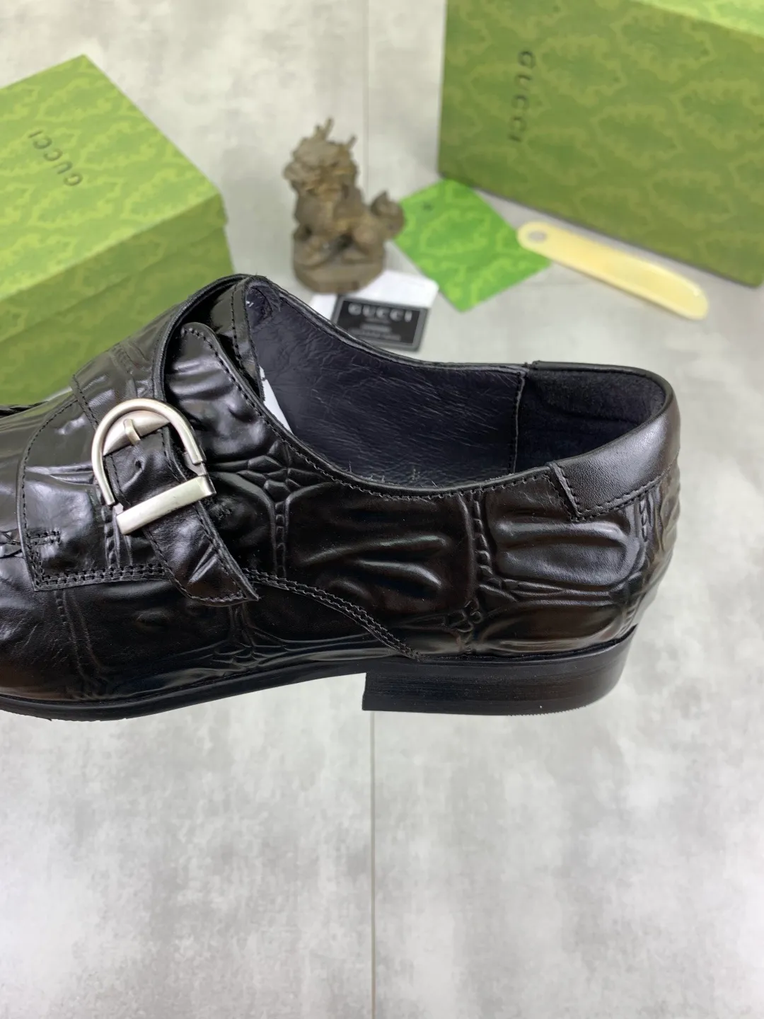 Men's Men's Shoes 💰P500 [New Style] 💰💎💎💎 [Gucci] GUCCI high-end men's formal business leather shoes, original order 1:1! Original imported high-end calfskin, original metal buckle, imported first-layer pigskin lining for feet, original high-end outsole, men's shoe size: 38-44